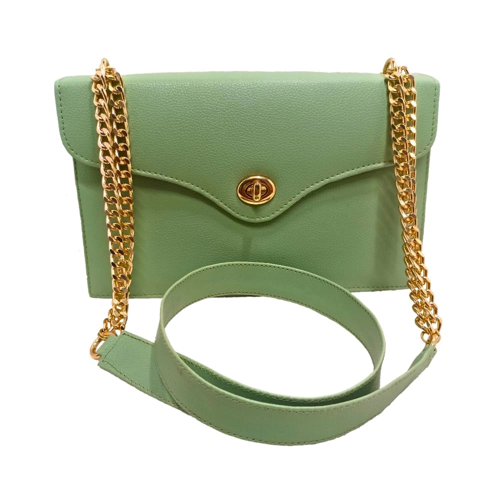 S F BAG WORLD Green sling bag